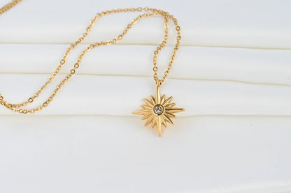 18k Gold North Star Pendant