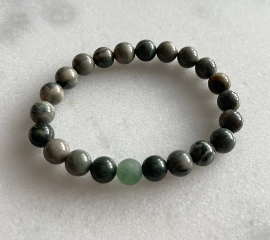 Mud Jasper with Aventurine bracelet