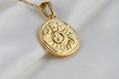 Sun Burst Coin Necklace