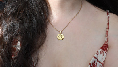 Sun Burst Coin Necklace