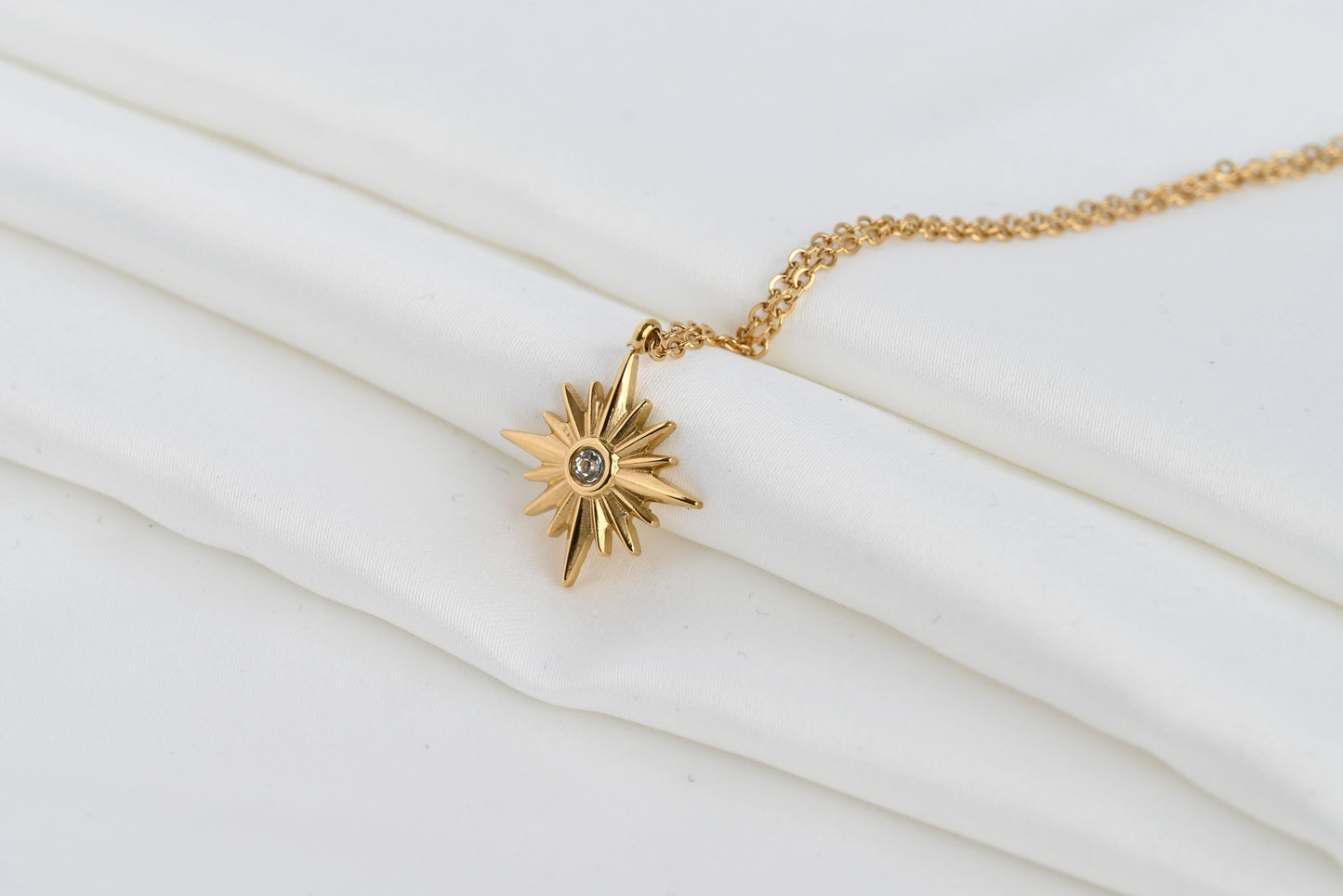 18k Gold North Star Pendant