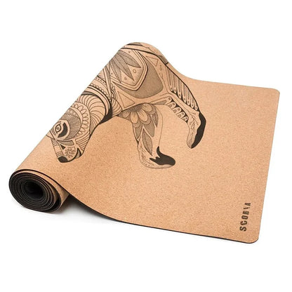 Night Bear Cork Yoga Mat