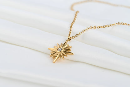 18k Gold North Star Pendant