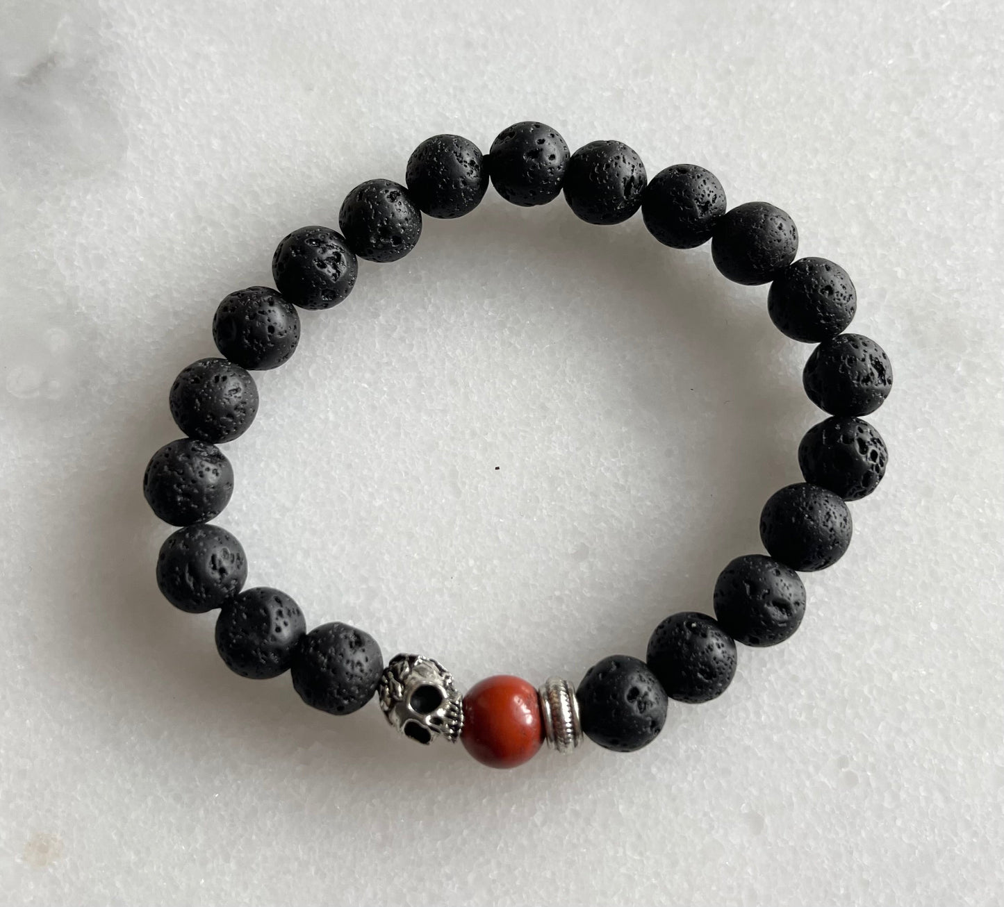 Red Jasper skull bracelet