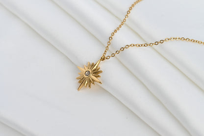 18k Gold North Star Pendant