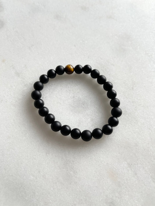 Black Onyx & Tigers Eye mala bracelet