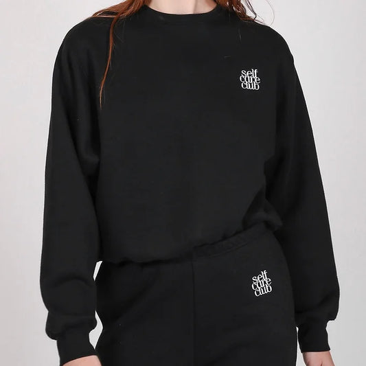 Self-Care Crewneck (Black) | Brunette the Label x Midnight Paloma