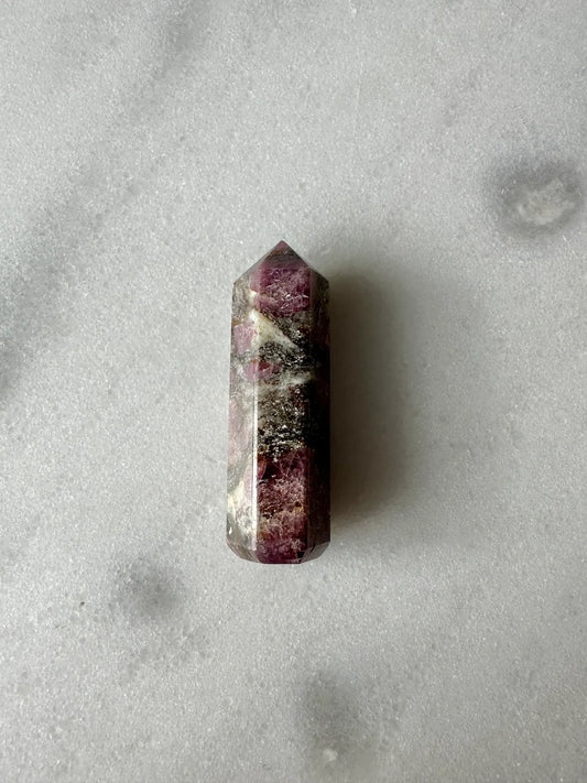 Pink Garnet in Matrix Tower