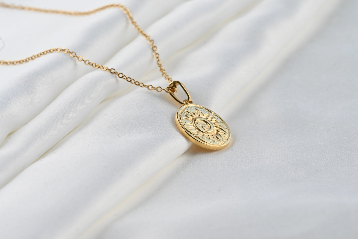 Sun Burst Coin Necklace